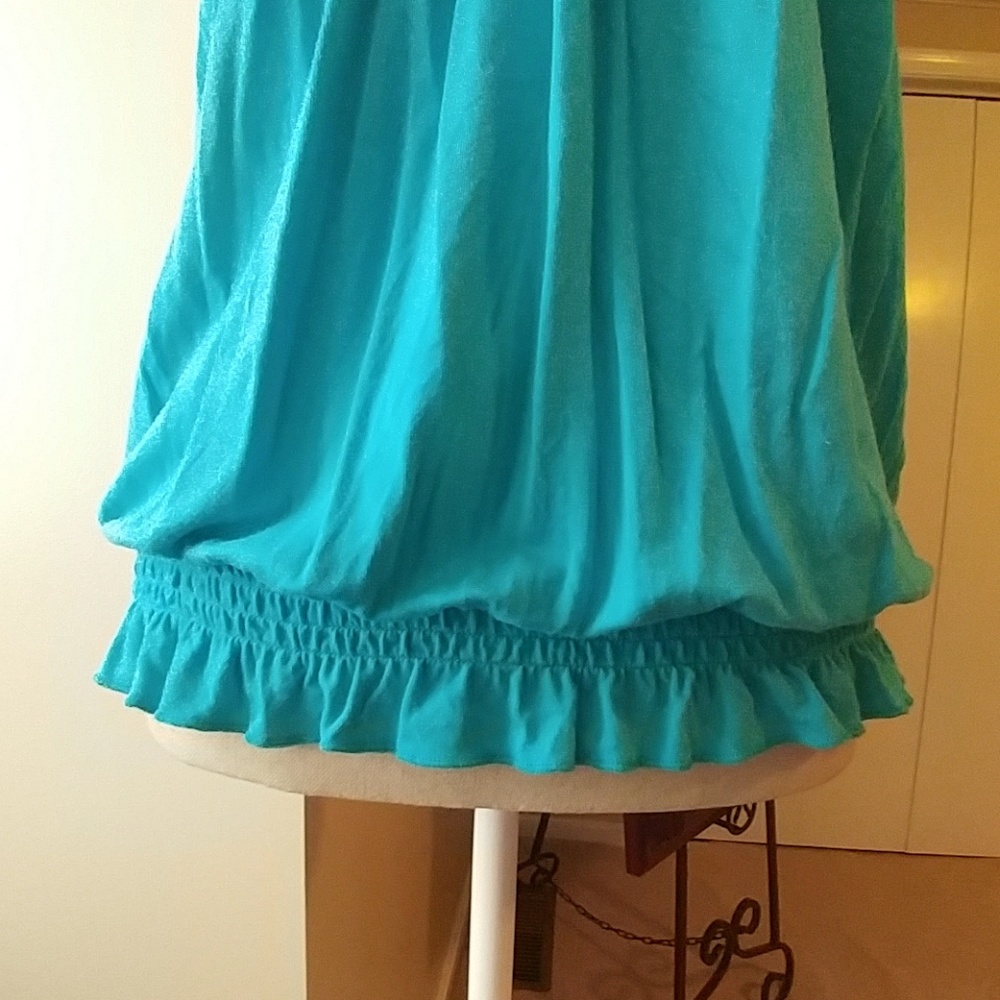 Willi Smith Turquoise Sleeveless Knit Top - Picture 3 of 5